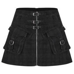 PUNK RAVE Mini-Jupe 'Elsinore' Noire -ALCHEMY GOTHIC shop mini jupe elsinore noire 5