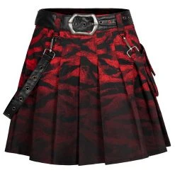 PUNK RAVE Mini Jupe 'Gehenna' Rouge Et Noire -ALCHEMY GOTHIC shop mini jupe gehenna rouge et noire 17