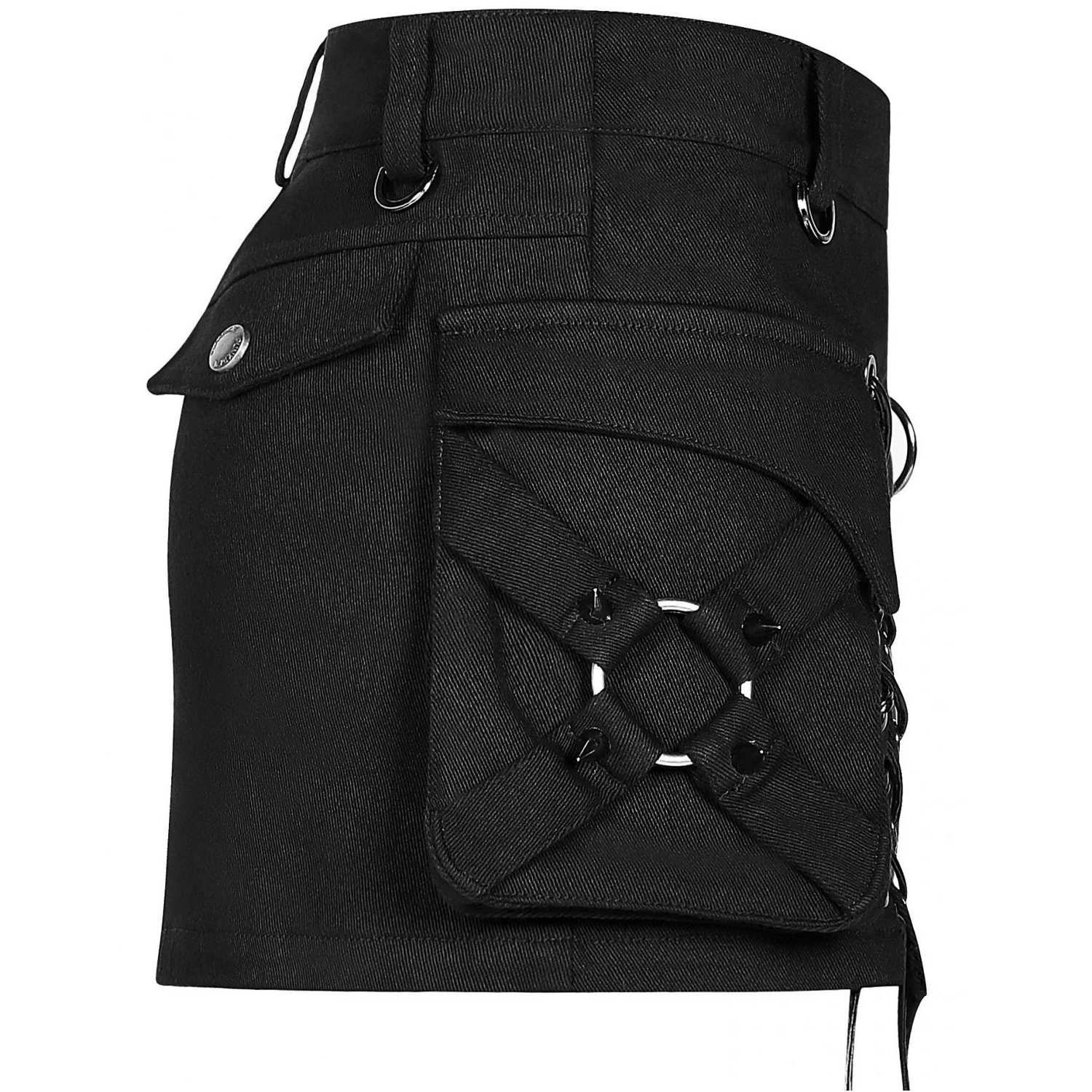 PUNK RAVE Mini Jupe 'Gothic Trooper' Noire 15 PUNK RAVE Mini Jupe 'Gothic Trooper' Noire – Image 13