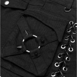 PUNK RAVE Mini Jupe 'Gothic Trooper' Noire 36 PUNK RAVE Mini Jupe 'Gothic Trooper' Noire -ALCHEMY GOTHIC shop mini jupe gothic trooper noire 14
