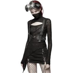 PUNK RAVE Mini Jupe 'Gothic Trooper' Noire 28 PUNK RAVE Mini Jupe 'Gothic Trooper' Noire -ALCHEMY GOTHIC shop mini jupe gothic trooper noire 6