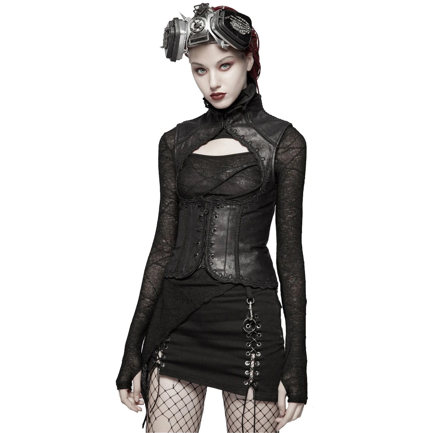 PUNK RAVE Mini Jupe 'Gothic Trooper' Noire 10 PUNK RAVE Mini Jupe 'Gothic Trooper' Noire – Image 8
