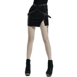 PUNK RAVE Mini-Jupe 'Guenievre' Noire