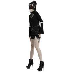 PUNK RAVE Mini-Jupe 'Guenievre' Noire -ALCHEMY GOTHIC shop mini jupe guenievre noire 4