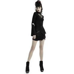 PUNK RAVE Mini-Jupe 'Guenievre' Noire -ALCHEMY GOTHIC shop mini jupe guenievre noire 5
