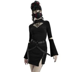 PUNK RAVE Mini-Jupe 'Guenievre' Noire -ALCHEMY GOTHIC shop mini jupe guenievre noire 7