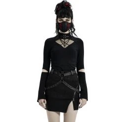 PUNK RAVE Mini-Jupe 'Guenievre' Noire -ALCHEMY GOTHIC shop mini jupe guenievre noire 9