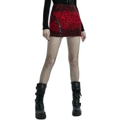 PUNK RAVE Mini-Jupe 'Hot Girl' En Léopard Rouge