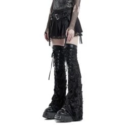 PUNK RAVE Mini Jupe Plissée 'Punk Decadent' Noire -ALCHEMY GOTHIC shop mini jupe plissee punk decadent noire 10