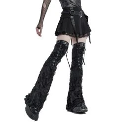 PUNK RAVE Mini Jupe Plissée 'Punk Decadent' Noire -ALCHEMY GOTHIC shop mini jupe plissee punk decadent noire 8
