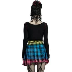 PUNK RAVE Mini-Jupe Plissée 'Punk Plaid' à Carreaux -ALCHEMY GOTHIC shop mini jupe plissee punk plaid a carreaux 6