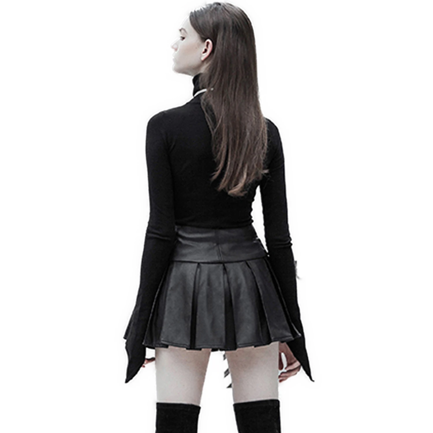 PUNK RAVE Mini Jupe 'Xena' En Simili Cuir Noir 6 PUNK RAVE Mini Jupe 'Xena' En Simili Cuir Noir – Image 4