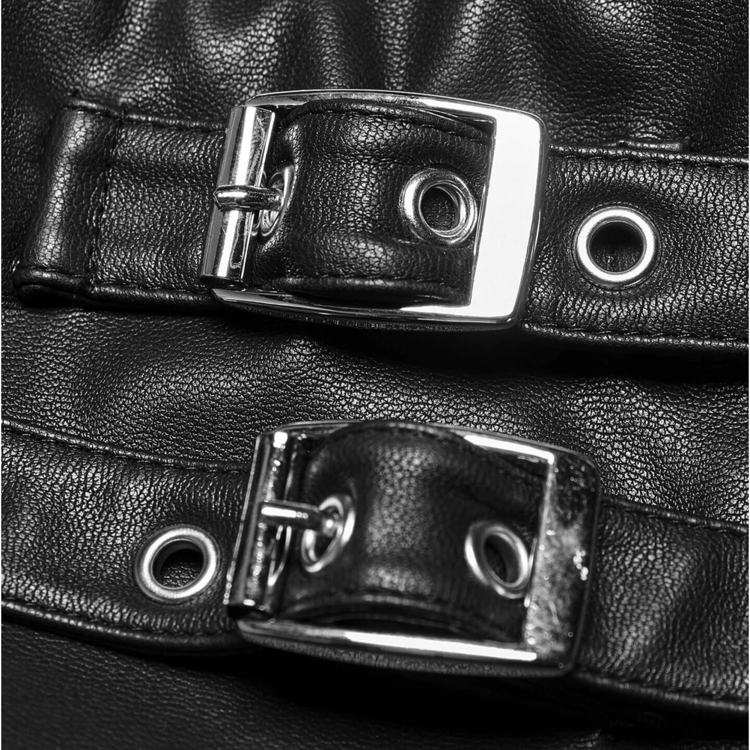 PUNK RAVE Mini Jupe 'Xena' En Simili Cuir Noir 11 PUNK RAVE Mini Jupe 'Xena' En Simili Cuir Noir – Image 9