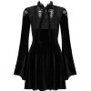 PUNK RAVE Mini Robe 'Badriyah' En Velours Noir 2 PUNK RAVE Mini Robe 'Badriyah' En Velours Noir -ALCHEMY GOTHIC shop mini robe badriyah en velours noir