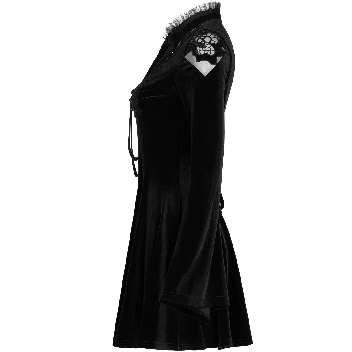 PUNK RAVE Mini Robe 'Badriyah' En Velours Noir 18 PUNK RAVE Mini Robe 'Badriyah' En Velours Noir – Image 16