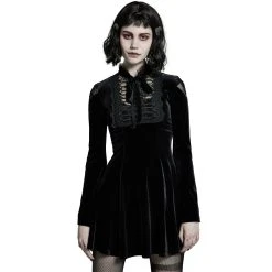 PUNK RAVE Mini Robe 'Badriyah' En Velours Noir 30 PUNK RAVE Mini Robe 'Badriyah' En Velours Noir -ALCHEMY GOTHIC shop mini robe badriyah en velours noir 8