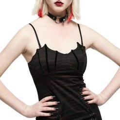 PUNK RAVE Mini Robe 'Bat Sleep' Noire Et Bordeaux -ALCHEMY GOTHIC shop mini robe bat sleep noire et bordeaux 11