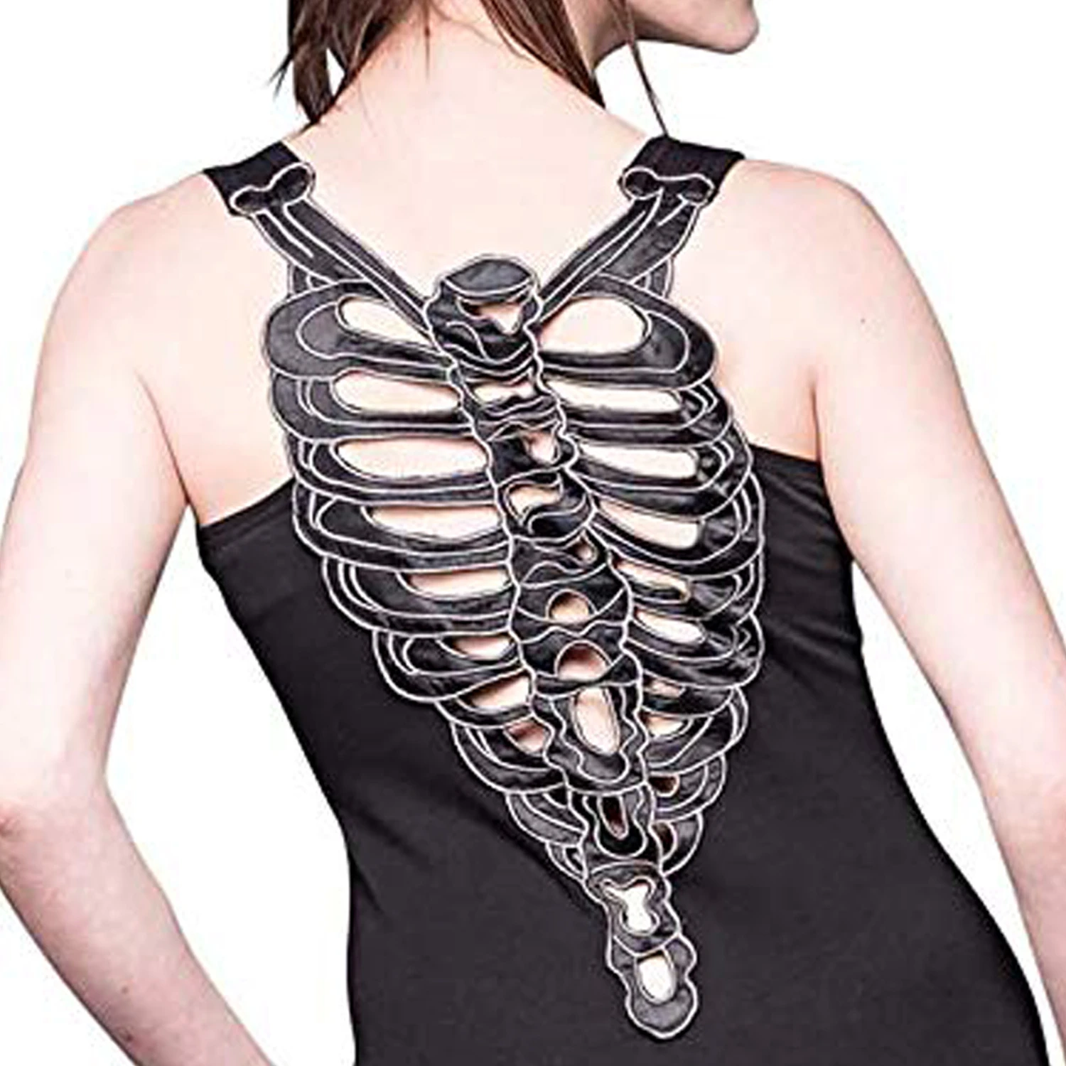 QUEEN OF DARKNESS Mini Robe 'Black Ribcage' Noire 5 QUEEN OF DARKNESS Mini Robe 'Black Ribcage' Noire – Image 3