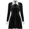 PUNK RAVE Mini Robe 'Dark Bat' Noire Et Blanche -ALCHEMY GOTHIC shop mini robe dark bat noire et blanche
