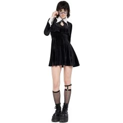 PUNK RAVE Mini Robe 'Dark Bat' Noire Et Blanche -ALCHEMY GOTHIC shop mini robe dark bat noire et blanche 12
