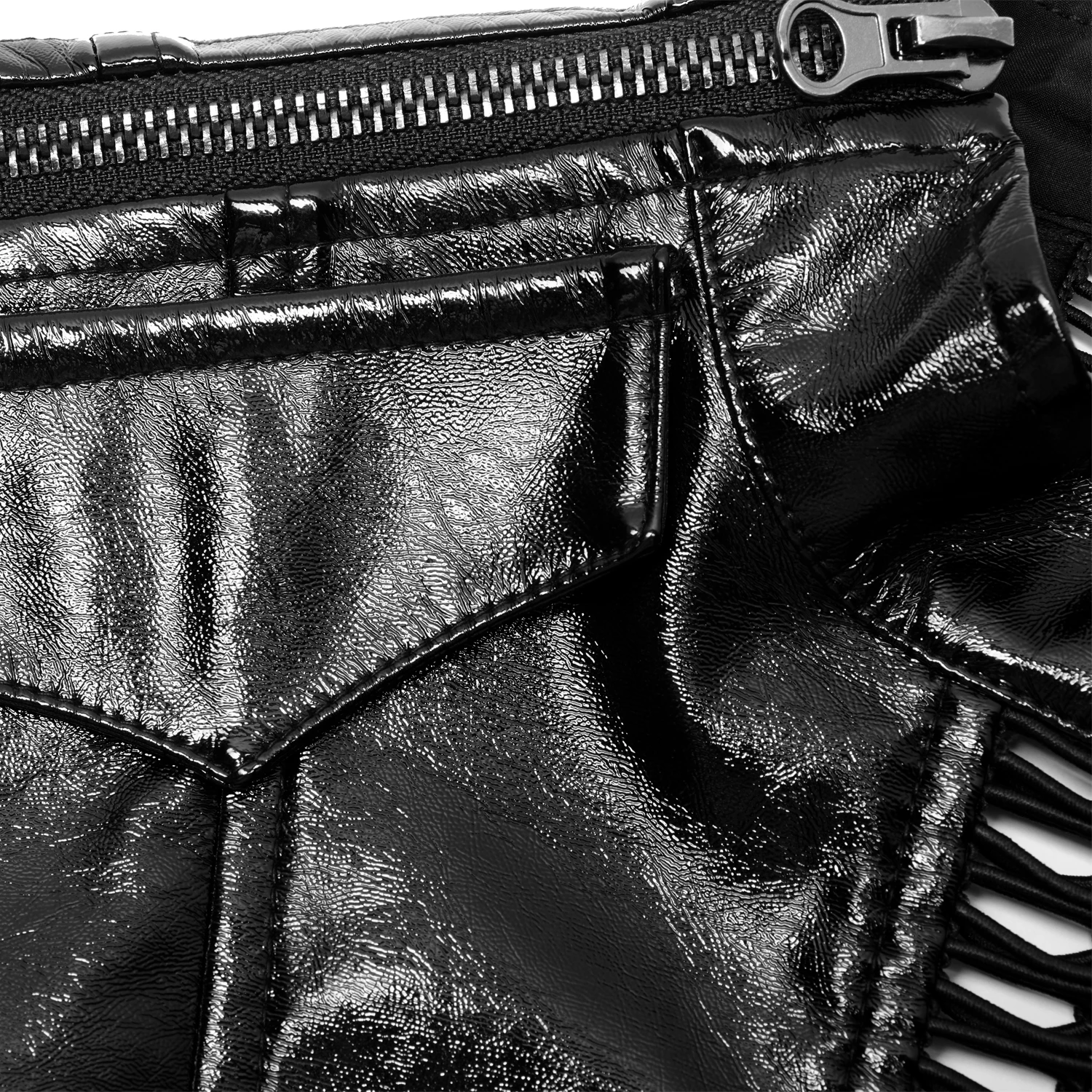 PUNK RAVE Mini Robe 'Dark Fetish' En Simili Cuir Noir Verni 14 PUNK RAVE Mini Robe 'Dark Fetish' En Simili Cuir Noir Verni – Image 12