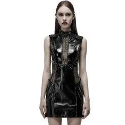 PUNK RAVE Mini Robe 'Dark Fetish' En Simili Cuir Noir Verni 18 PUNK RAVE Mini Robe 'Dark Fetish' En Simili Cuir Noir Verni -ALCHEMY GOTHIC shop mini robe dark fetish en simili cuir noir verni 3
