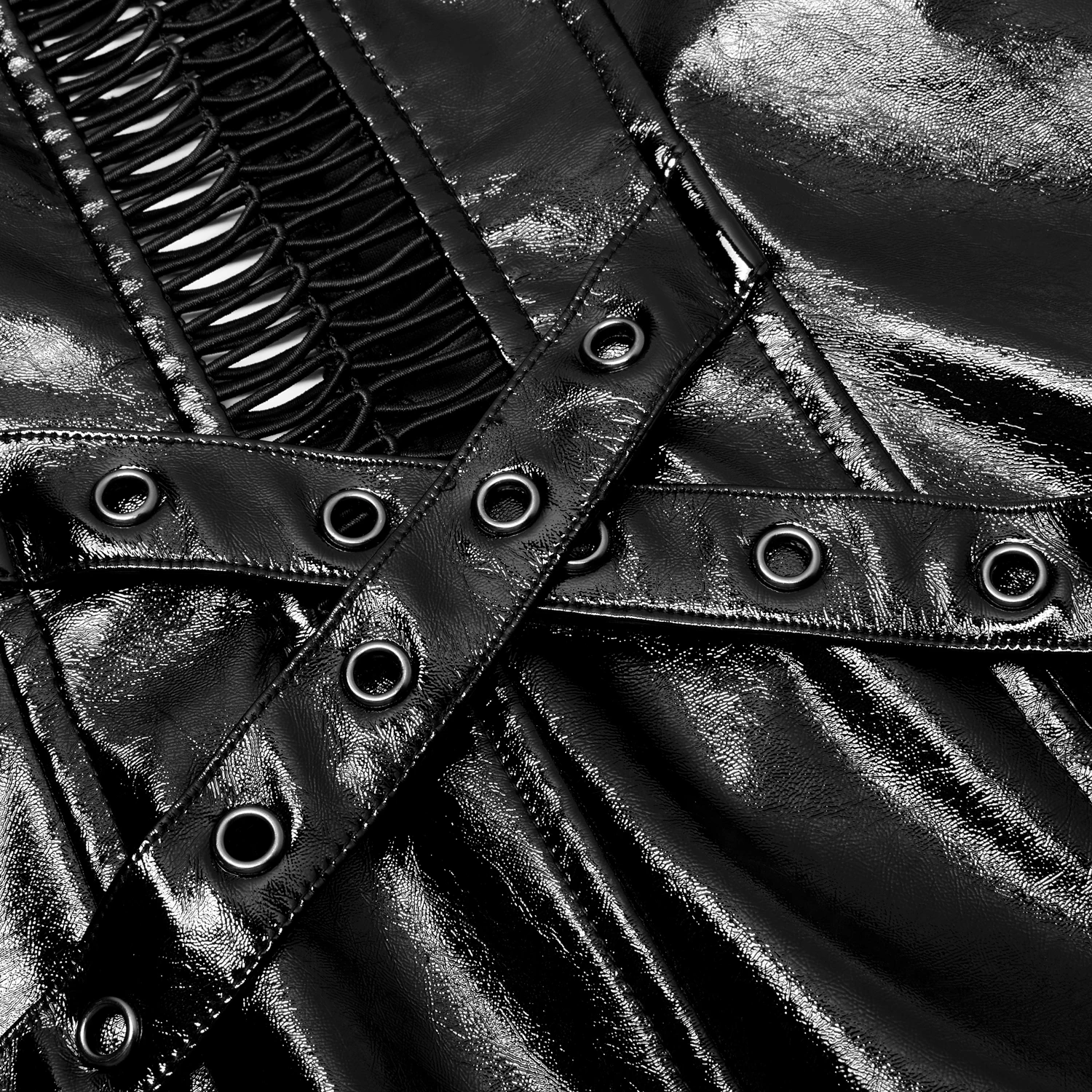 PUNK RAVE Mini Robe 'Dark Fetish' En Simili Cuir Noir Verni 12 PUNK RAVE Mini Robe 'Dark Fetish' En Simili Cuir Noir Verni – Image 10