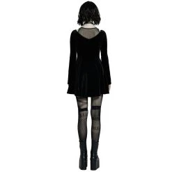 PUNK RAVE Mini Robe 'Dark Prajna' En Velours Noir -ALCHEMY GOTHIC shop mini robe dark prajna en velours noir 2