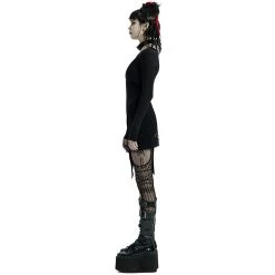 PUNK RAVE Mini Robe 'Elsinore' Noire -ALCHEMY GOTHIC shop mini robe elsinore noire 4