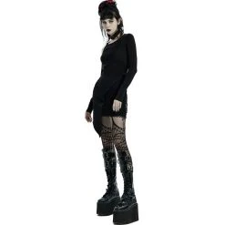 PUNK RAVE Mini Robe 'Elsinore' Noire -ALCHEMY GOTHIC shop mini robe elsinore noire 5