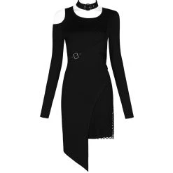 PUNK RAVE Mini Robe 'Elsinore' Noire -ALCHEMY GOTHIC shop mini robe elsinore noire 9