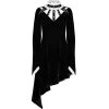 PUNK RAVE Mini Robe 'Ishtar' En Velours Noir Et Dentelle Blanche -ALCHEMY GOTHIC shop mini robe ishtar en velours noir et dentelle blanche