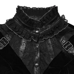 PUNK RAVE Mini Robe 'Ishtar' Noire En Velours Et Dentelle -ALCHEMY GOTHIC shop mini robe ishtar noire en velours et dentelle 10