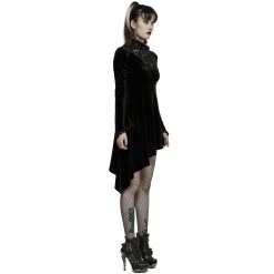 PUNK RAVE Mini Robe 'Ishtar' Noire En Velours Et Dentelle -ALCHEMY GOTHIC shop mini robe ishtar noire en velours et dentelle 3