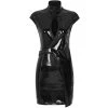 PUNK RAVE Mini Robe 'Matrix Geisha' En Simili Cuir Noir Verni 2 PUNK RAVE Mini Robe 'Matrix Geisha' En Simili Cuir Noir Verni -ALCHEMY GOTHIC shop mini robe matrix geisha en simili cuir noir verni