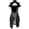 PUNK RAVE Mini Robe 'Techno Geisha' En Simili Cuir Noir Verni -ALCHEMY GOTHIC shop mini robe techno geisha en simili cuir noir verni