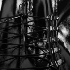 PUNK RAVE Mini Robe 'Techno Geisha' En Simili Cuir Noir Verni 29 PUNK RAVE Mini Robe 'Techno Geisha' En Simili Cuir Noir Verni -ALCHEMY GOTHIC shop mini robe techno geisha en simili cuir noir verni 12