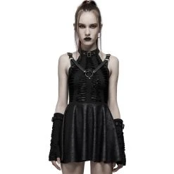 PUNK RAVE Mini Robe 'Willow' Noire -ALCHEMY GOTHIC shop mini robe willow noire 8