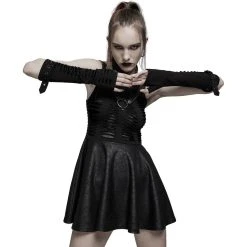 PUNK RAVE Mini Robe 'Willow' Noire -ALCHEMY GOTHIC shop mini robe willow noire 9