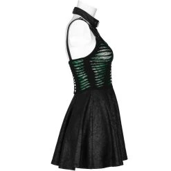 PUNK RAVE Mini Robe 'Willow' Noire Et Verte 27 PUNK RAVE Mini Robe 'Willow' Noire Et Verte -ALCHEMY GOTHIC shop mini robe willow noire et verte 10