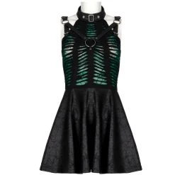 PUNK RAVE Mini Robe 'Willow' Noire Et Verte