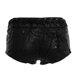 PUNK RAVE Mini Short 'Doll' En Simili Cuir Noir -ALCHEMY GOTHIC shop mini short synthetic doll noir 10