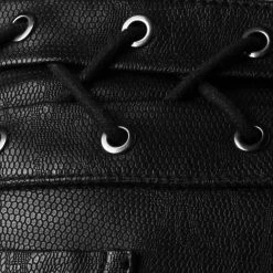 PUNK RAVE Mini Short 'Doll' En Simili Cuir Noir -ALCHEMY GOTHIC shop mini short synthetic doll noir 14