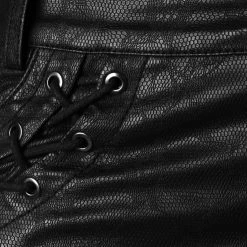 PUNK RAVE Mini Short 'Doll' En Simili Cuir Noir -ALCHEMY GOTHIC shop mini short synthetic doll noir 15