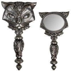 The Vault By Alchemy Miroir à Main 'Sacred Cat' Argenté 8 The Vault By Alchemy Miroir à Main 'Sacred Cat' Argenté -ALCHEMY GOTHIC shop miroir a main sacred cat argente 2