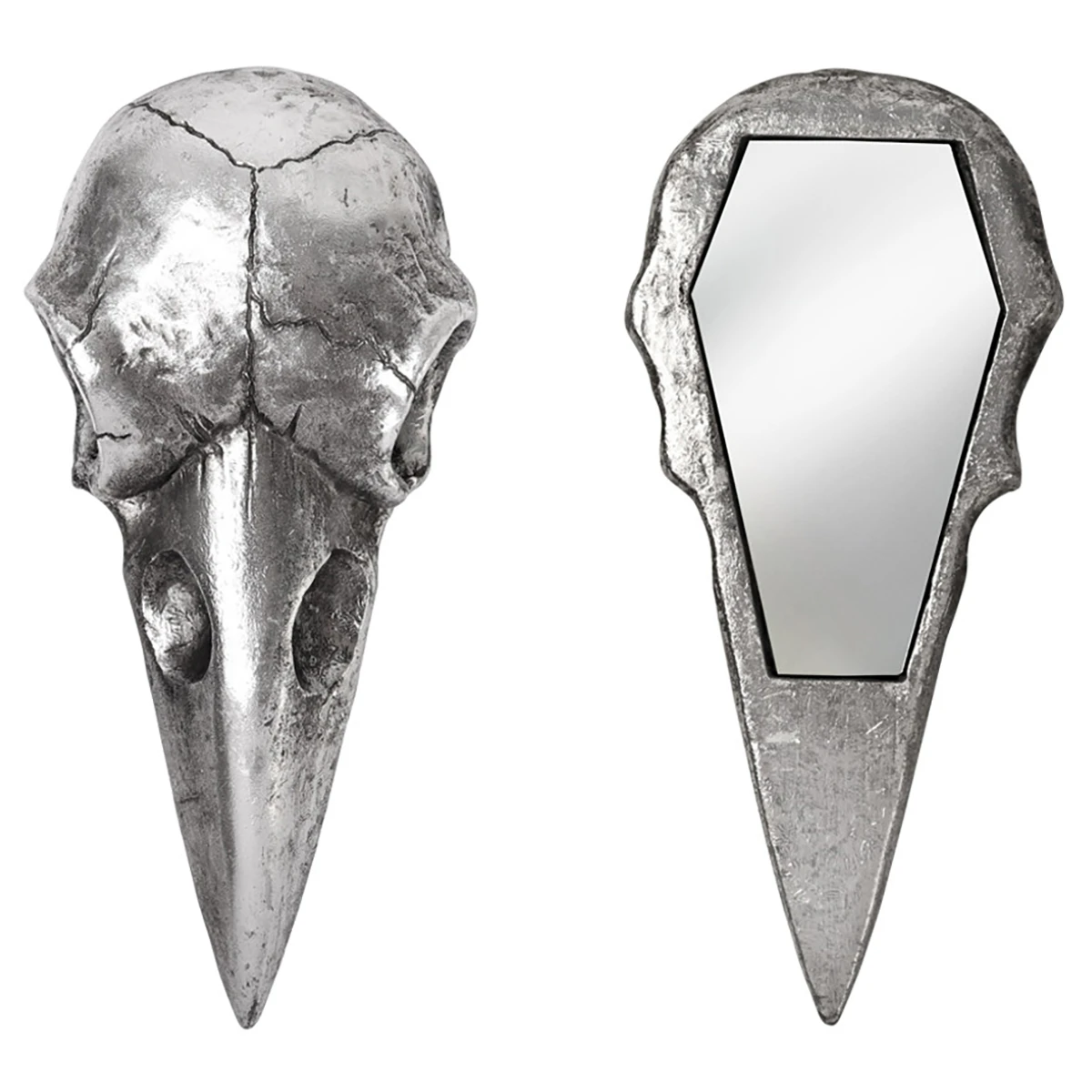 The Vault By Alchemy Miroir Compact 'Raven Skull' Argent Antique 5 The Vault By Alchemy Miroir Compact 'Raven Skull' Argent Antique – Image 3