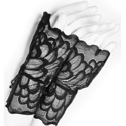 PUNK RAVE Mitaines Gothiques 'Black Rose' En Dentelle Noire 15 PUNK RAVE Mitaines Gothiques 'Black Rose' En Dentelle Noire -ALCHEMY GOTHIC shop mitaines gothiques black rose en dentelle noire 5