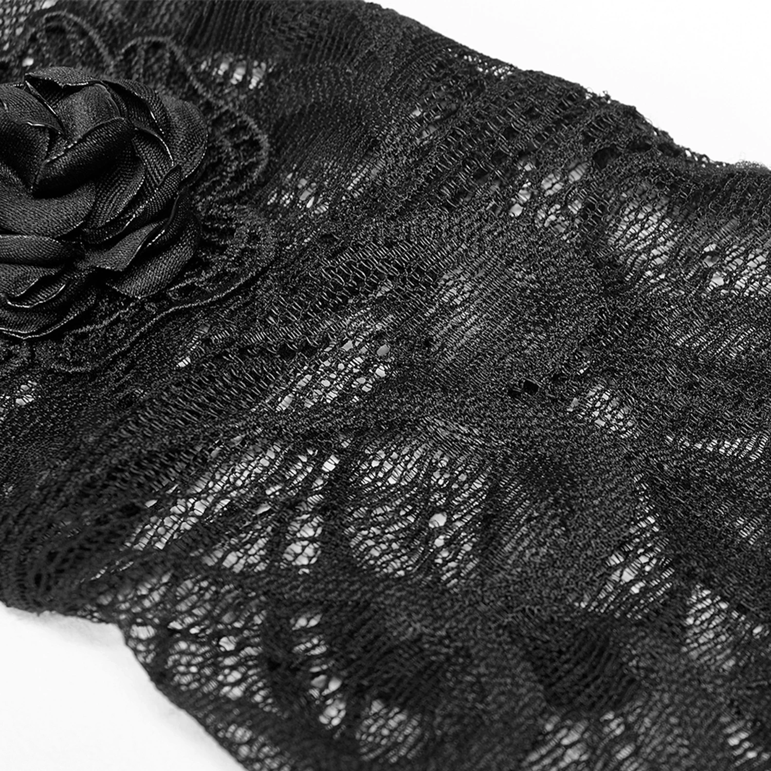 PUNK RAVE Mitaines Gothiques 'Black Rose' En Dentelle Noire 10 PUNK RAVE Mitaines Gothiques 'Black Rose' En Dentelle Noire – Image 8