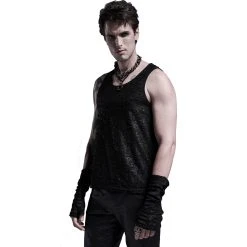 PUNK RAVE Mitaines Gothiques 'Draven' Noires Pour Hommes -ALCHEMY GOTHIC shop mitaines gothiques draven noires pour hommes 2