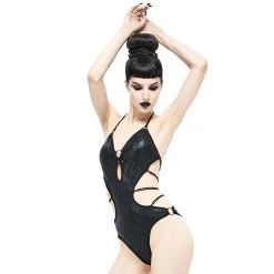 DEVIL FASHION Monokini 'Punk Wave' Noir -ALCHEMY GOTHIC shop monokini punk wave noir 4